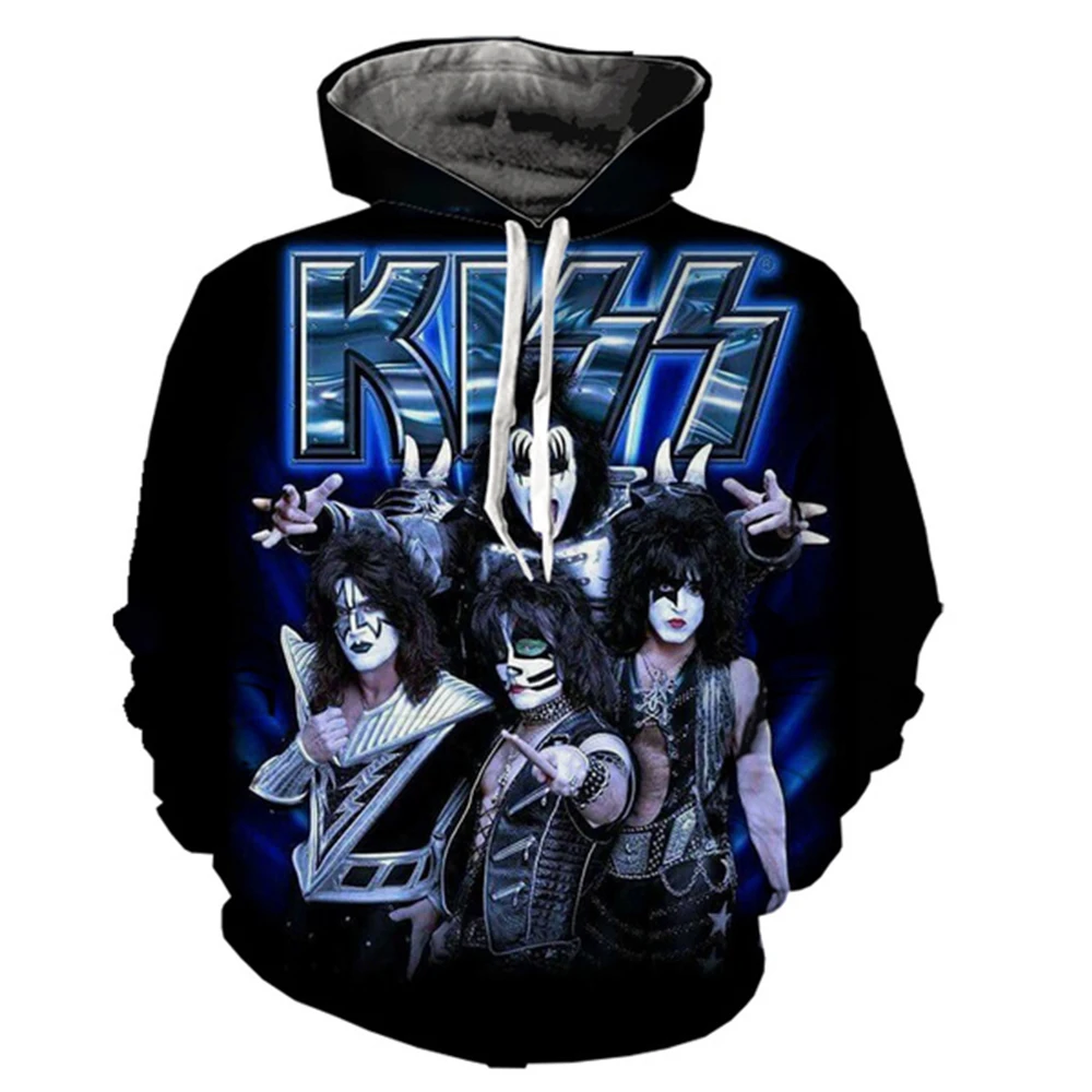 Hoodies Rock Singer Kiss Band 3d Print Sweatshirts Men Women Hooded Oversized Hoodie Fashion Kids Pullover Sweatshirts Clothing