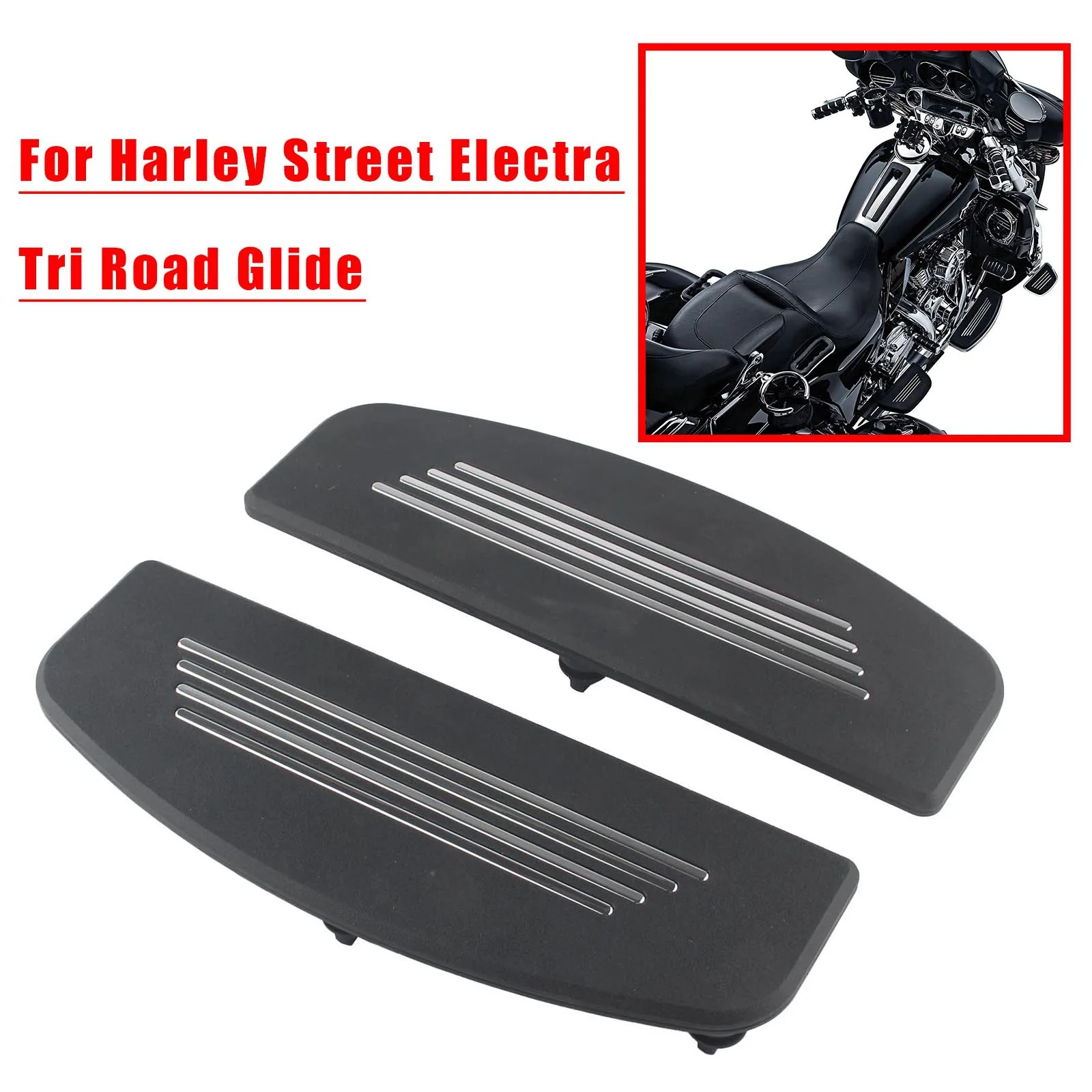 Motorcycle Rider Footboard Kit For Touring Electra Glide Classic Front Rider Insert Footboards 2