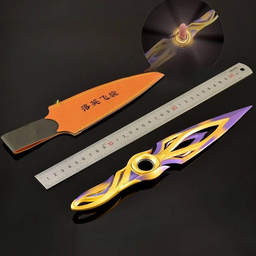 Agents Valorant violet Mystbloom Kunai Ninja, modèle d'arme de mêlée, jeu en métal, épées de samouraï, accessoires, jouets d'ornements, cadeaux, 22CM