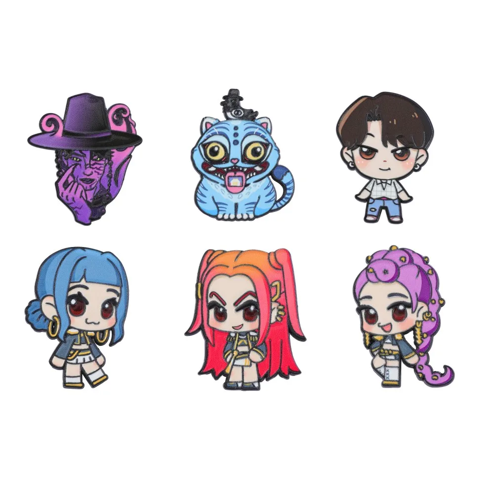 

Охотник на демонов Kpop Girl Group, металлическая булавка, аниме, коллекционная брошь из цинкового сплава, прочный аксессуар для косплея и мода