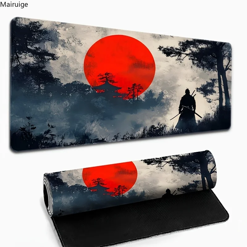 

Samurai Warrior Mouse Pad Gamer Computer Accessories Keyboard Table Mat Black Mousepad Company Gaming Laptop Desk Accessory Pc