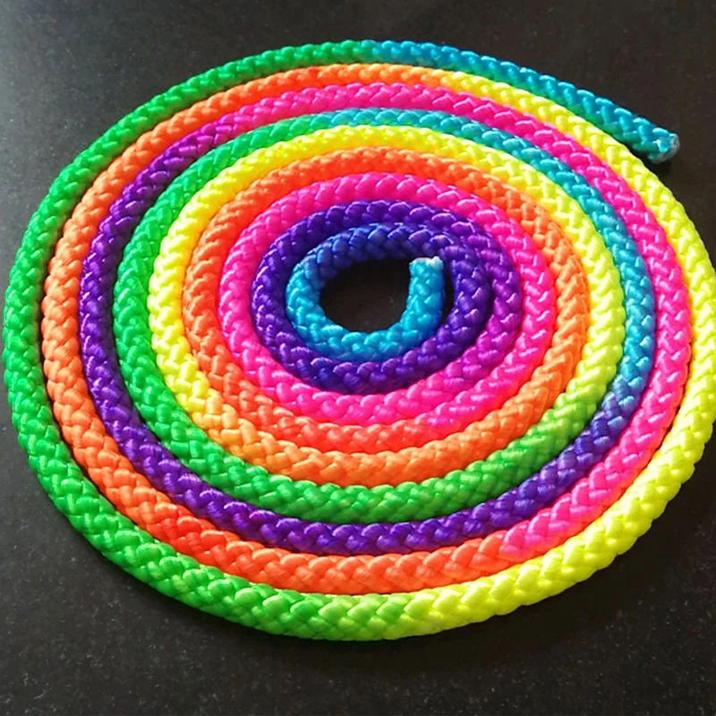 Sports Gym Rainbow Color Rhythmic Gymnastics Rope Solid Competition Arts Training Ropes