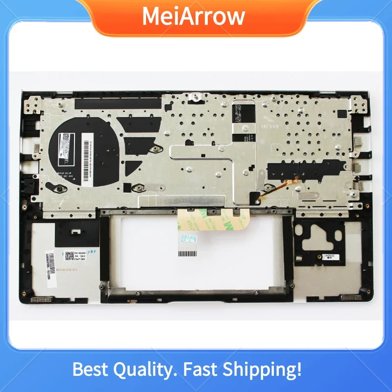 MEIARROW nuevo/org para ASUS ARTONE UX334 UX334F U334U UX334A U3600F reposamanos teclado estadounidense cubierta superior C carcasa retroiluminada, blanco