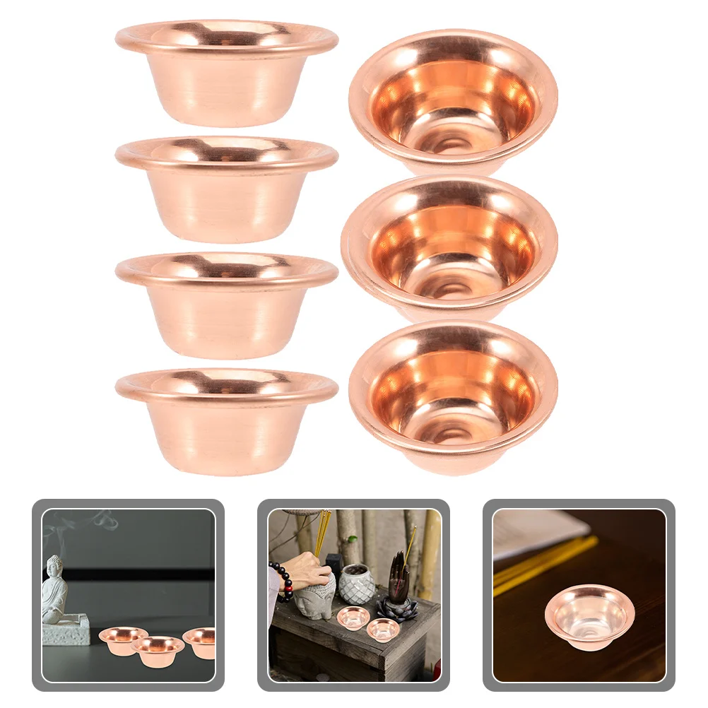 

7Pcs Brass Offering Bowls Buddhist Meditation Water Cups Temple Supply Worship Decoration Cups Water Offerings Bowl