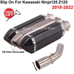 Slip On For Kawasaki Ninja125 Z125 NINJA 125 2018 - 2022 Motorcycle Exhaust Escape Systems Modified Muffler Removable DB Killer