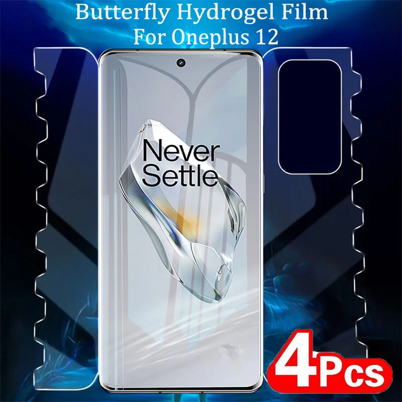 4PCS 360 Full Body Front Back Hydrgel Film For OnePlus 12 11 10 9 Pro 9rt 8T Ace 2 Pro Clear Butterfly Screen Protector Film