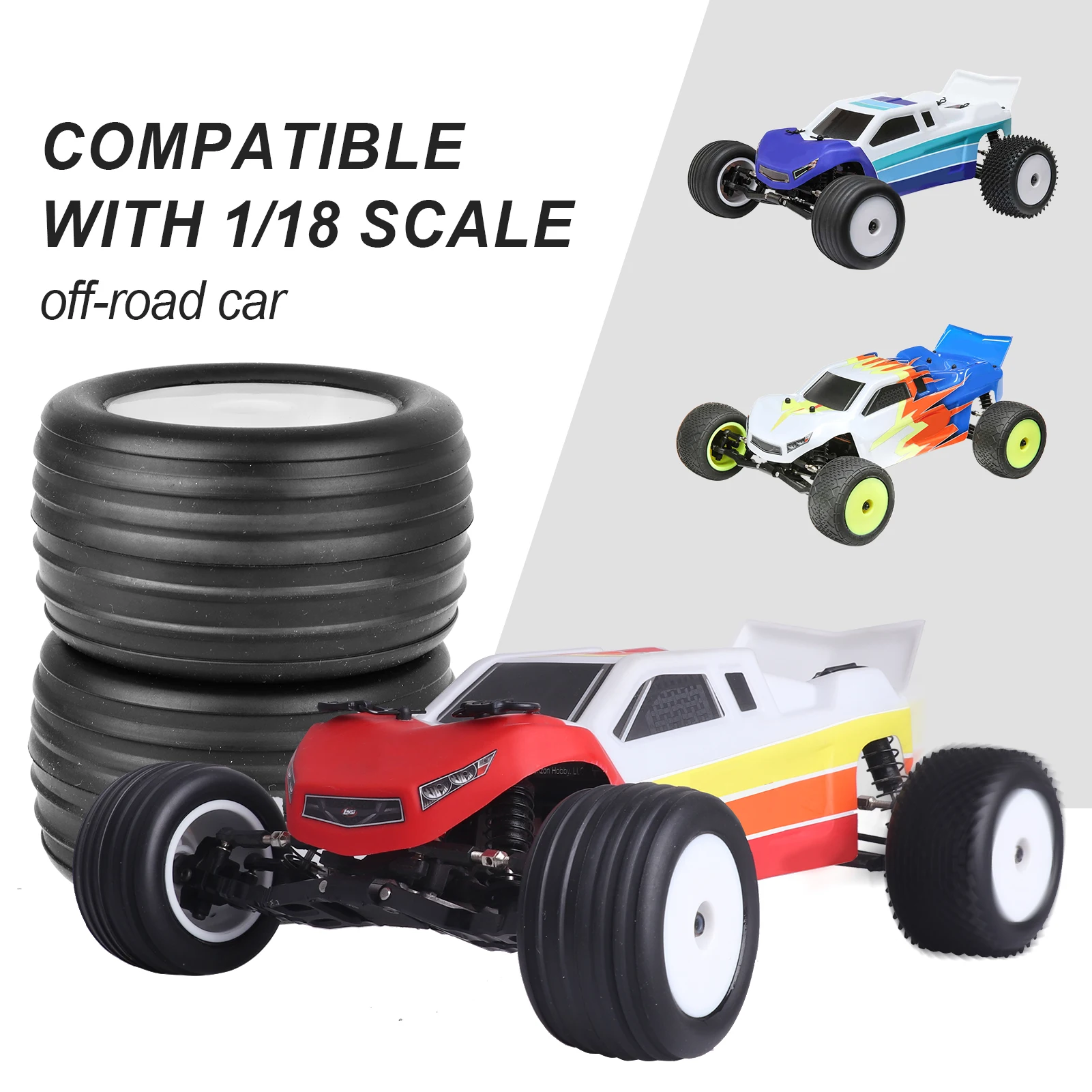 HobbyPark Pre-Glued Front Tires Wheels Mounted for Losi Mini-T 2.0 Mini B Replacement Parts of LOS41010 - view 5