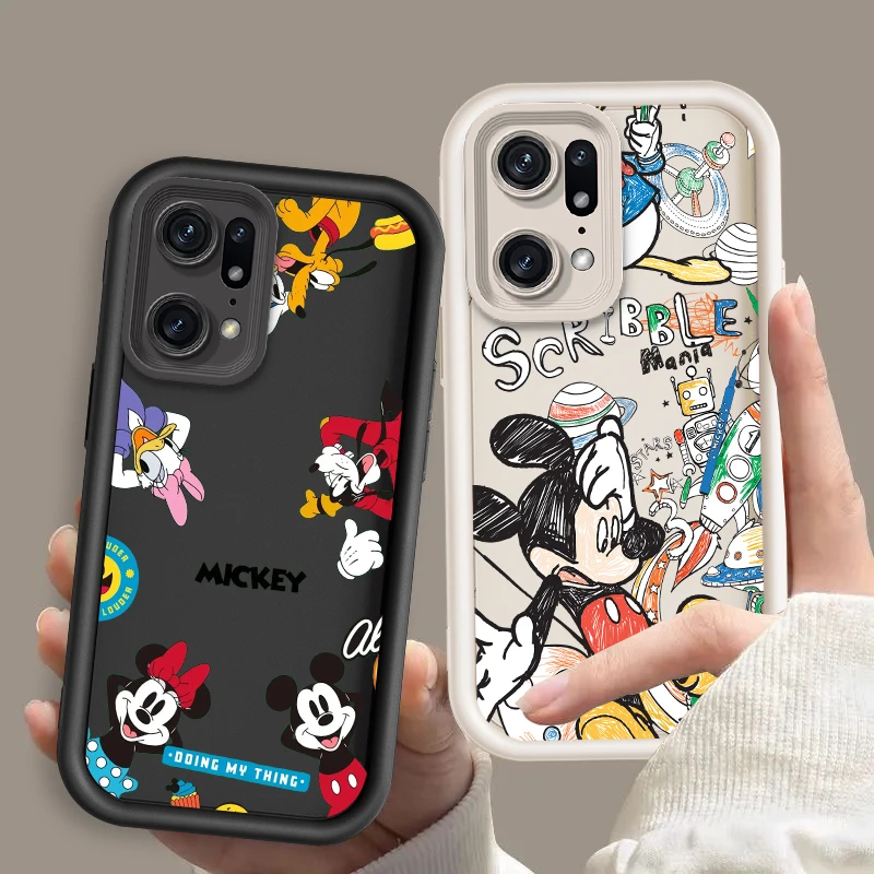 Disney The Mickey Mouse Family For OPPO Find X5 X3 A58 A57 A55 A53 A54 A92 A72 A74 A54 A74 A36 A76 A78 A94 Eye Ladder Back