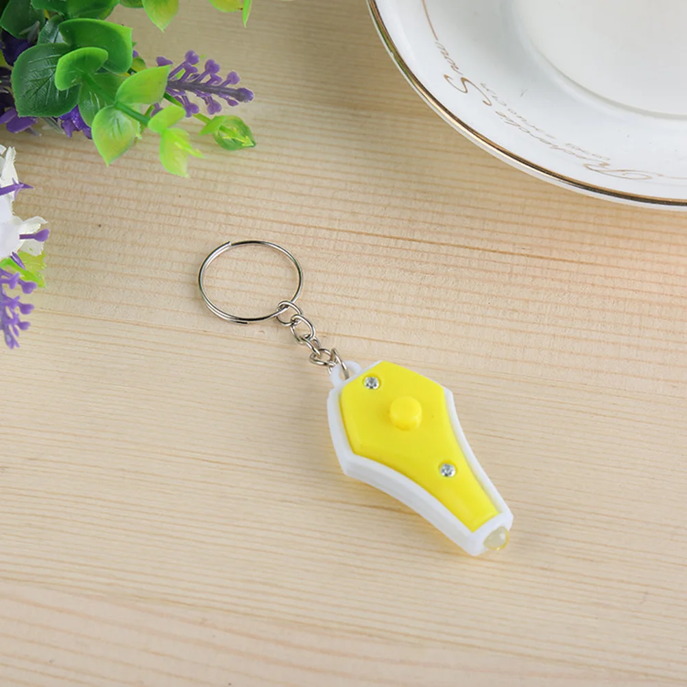 4 Pcs Keychain LED Keychain Portable Mini Keyring with Money (Random Color) bulb keyring light keychain