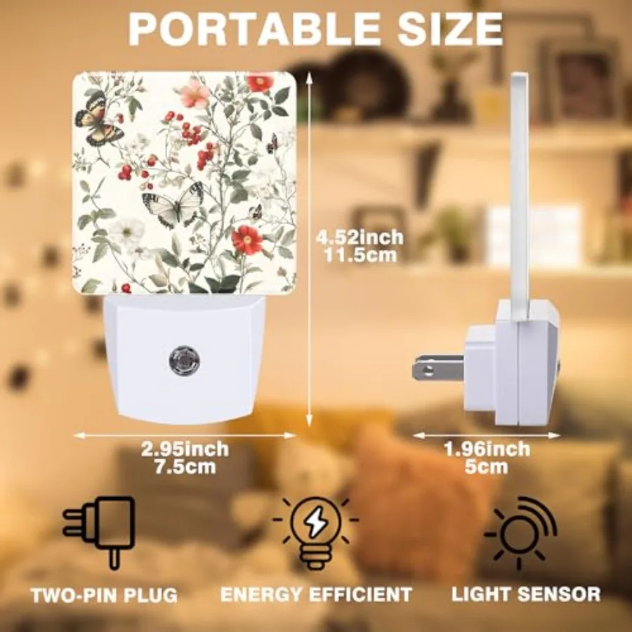 Night Light, Plug-in Nightlight with Dusk to Dawn Auto Sensor for Home Bedroom Hallway Kitchen 0.5W Sleep Friendly Led Lamp for