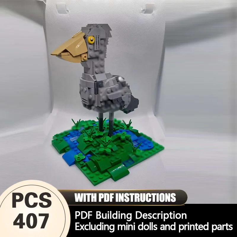 

Creators Animal Series Model MOC Building Bricks Shoebill Stork Modular Technology Gifts Holiday Assemble Children Toys Suit