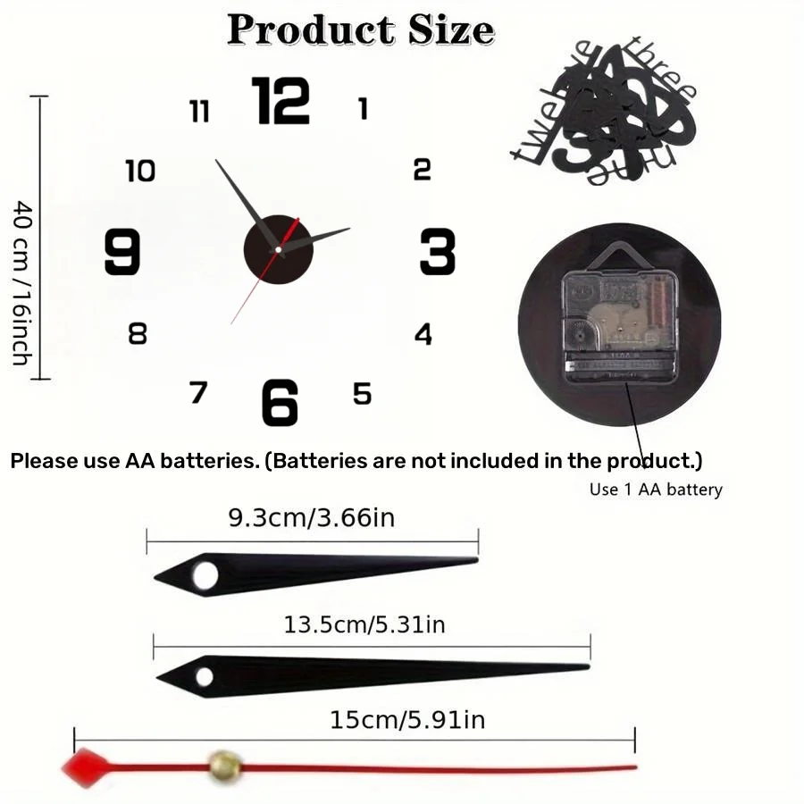 New Modern Design Large Wall Clock 3D DIY Quartz Clocks Fashion Watches Acrylic Mirror Stickers Living Room Home Decor Horloge