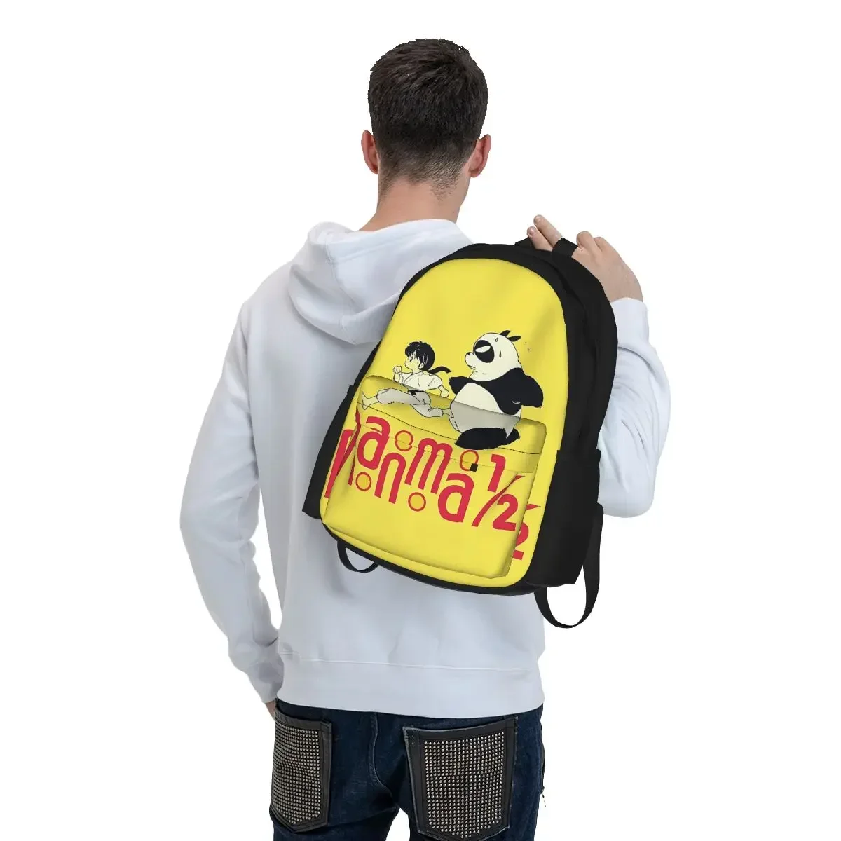 Ranma 1/2 Saotome Pig Girls Backpacks Boys Girls Bookbag Students School Bags Cartoon Kids Rucksack Shoulder Bag Large Capacity