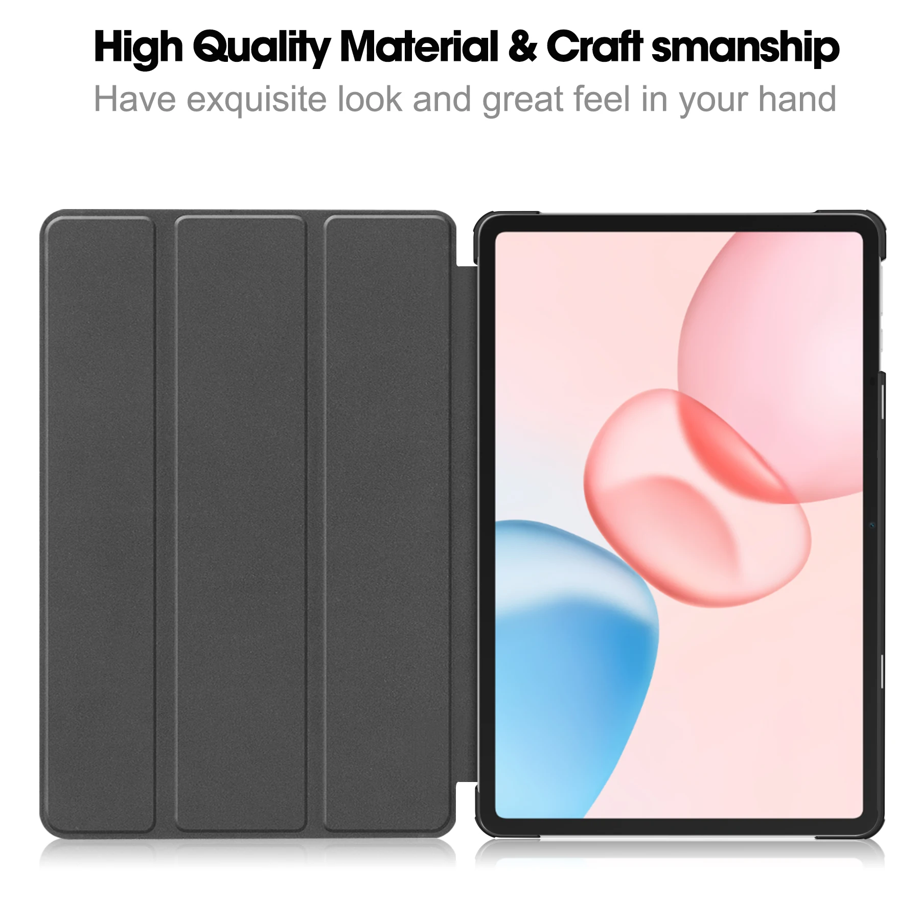 Smart Case For Huawei Honor Pad 10 12.1 inch 2025 HEY3-W00 HEY3-W10 Tri-folding PU Leather Stand Cover with Auto Wake Function