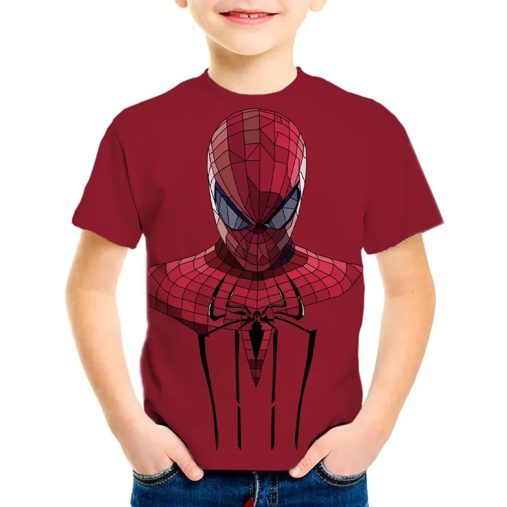 Summer new Avengers children's clothing printing cartoon children's T-shirt Spiderman short boy children's shirt sweat-absorbent