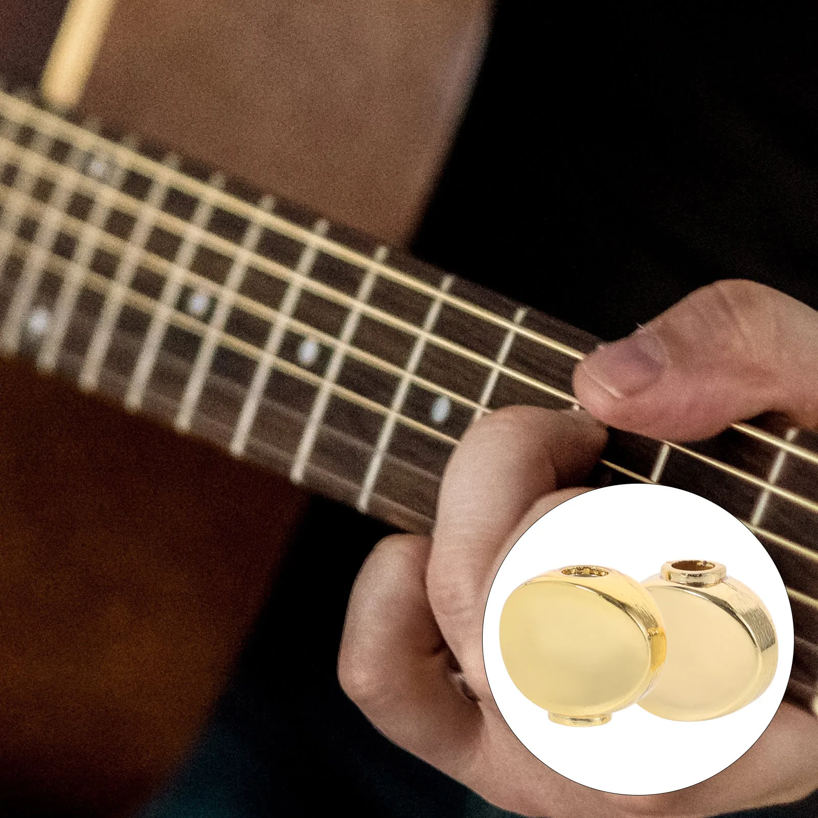 

6pcs Metal Guitar Tuning Peg Buttons Round Concave Zinc Alloy Gold Finish For Acoustic Electric Guitar Bass Ukulele Replacement