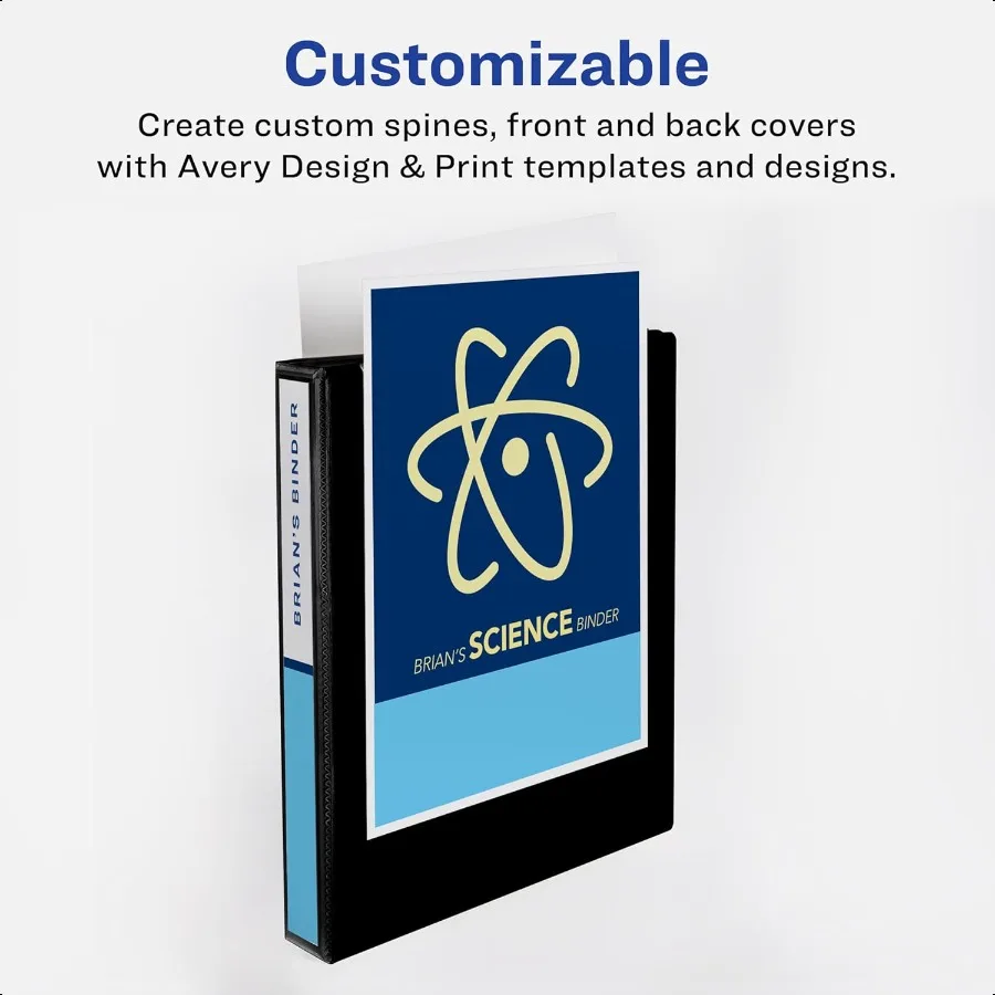 Economy View 3 Ring Binders Homeschool plies Home Organization 1 Round Rings 4 Black Binders 05710