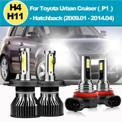 자동차 LED 헤드라이트 H4 하이/로 전구 키트, 자동 안개 H11 램프, 도요타 어반 크루저 해치백 2009 2010 2011 2012 2013, 12V _ P1 _