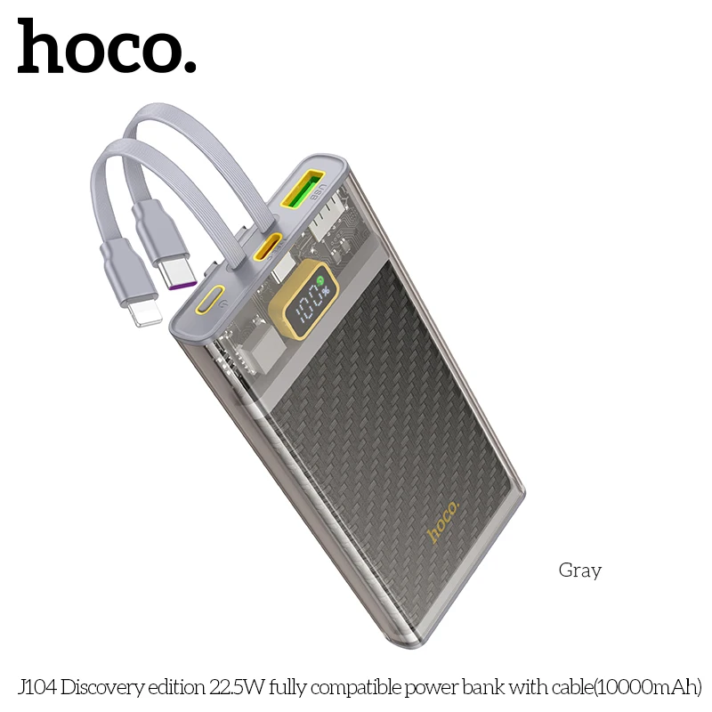 HOCO Power Bank 10000mAh with 22.5W PD Fast Charging Powerbank Portable Battery Charger For iPhone 15 14 13 12 Pro Max Xiaomi