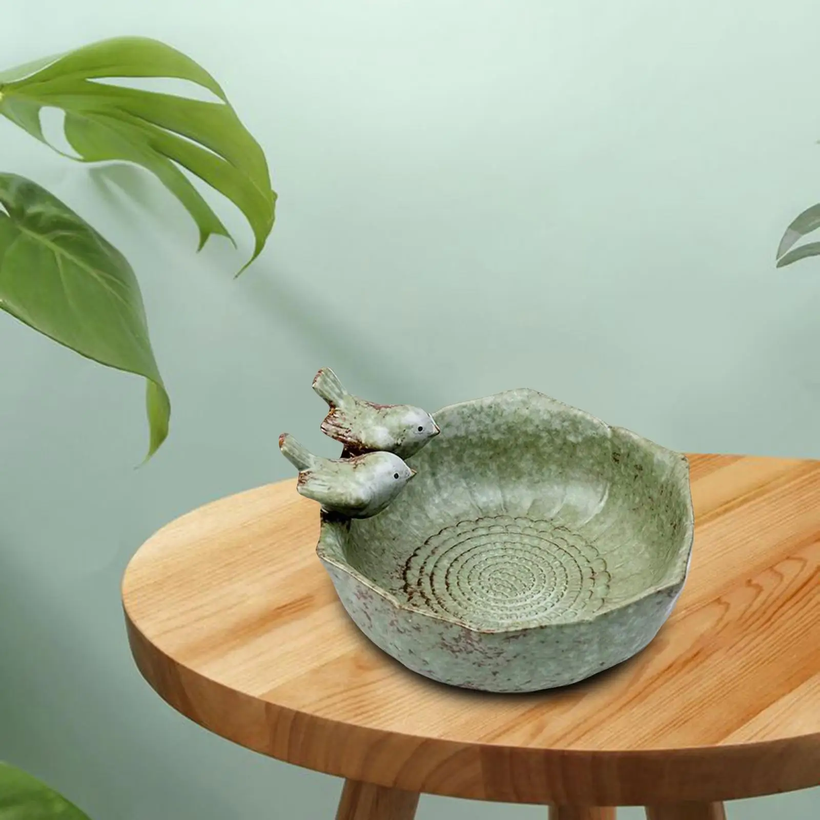 

Ceramic Bird Bath Bird Feeder Cartoon Aquarium Succulent Flower Pot Fruit Plate Outdoors