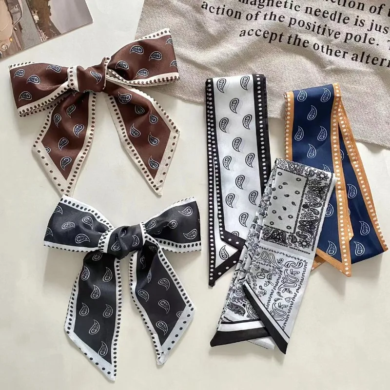 

Paisley Print Scarf for Women Vintage Versatile Hair Band Ribbon for Hair Tying Bag Binding Fashion Hair Accessories Daily Wear