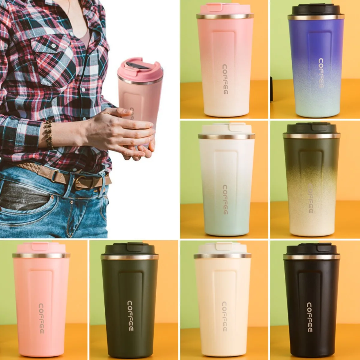 12oz 18oz Stainless Steel Thermal Mug Thermo Bottles for Coffee Insulated Tumbler Copo Termico Caneca Termica Tasse Café Termo