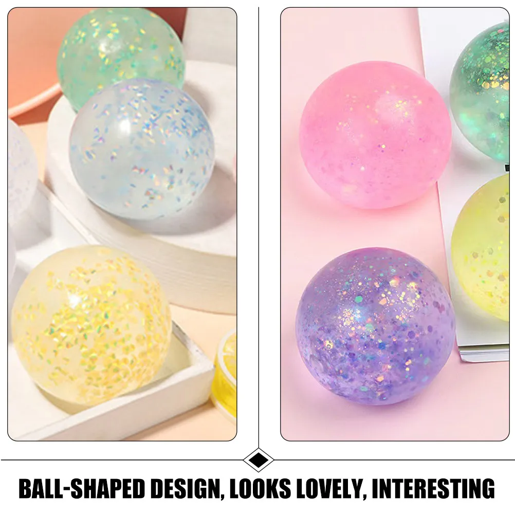 

5Pcs Stress-Relieve Crystal Balls Funny Squeeze Balls Small Sensory Pressure Reducing Bulk Squeeze Toys Stress Relief Toy