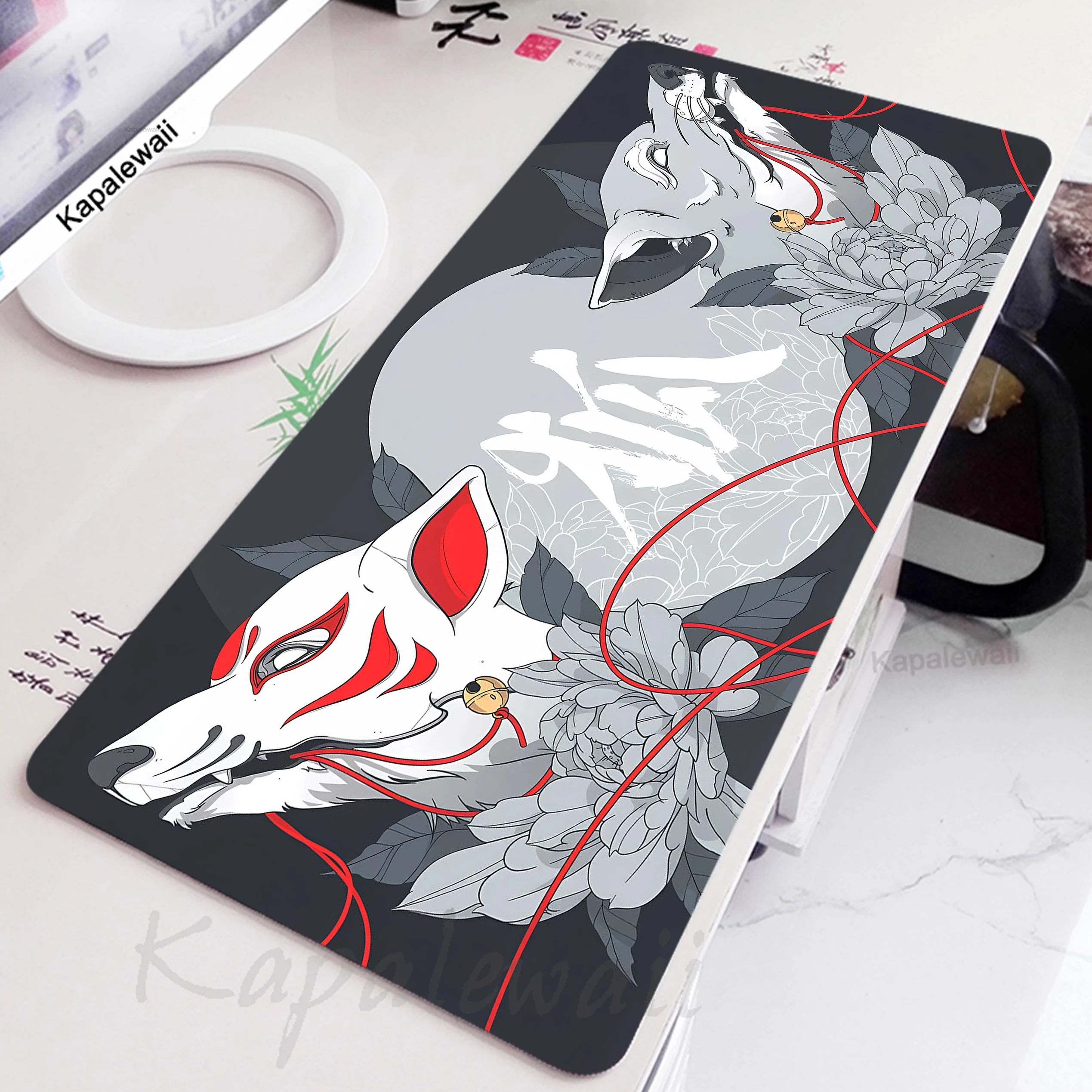 

Anime Fox Spirit Mouse Pad Grande Mousepad Game Mouse Mat Large Gamer Mausepad Desk Mat Gaming Pc Accessories Keyboard Pads