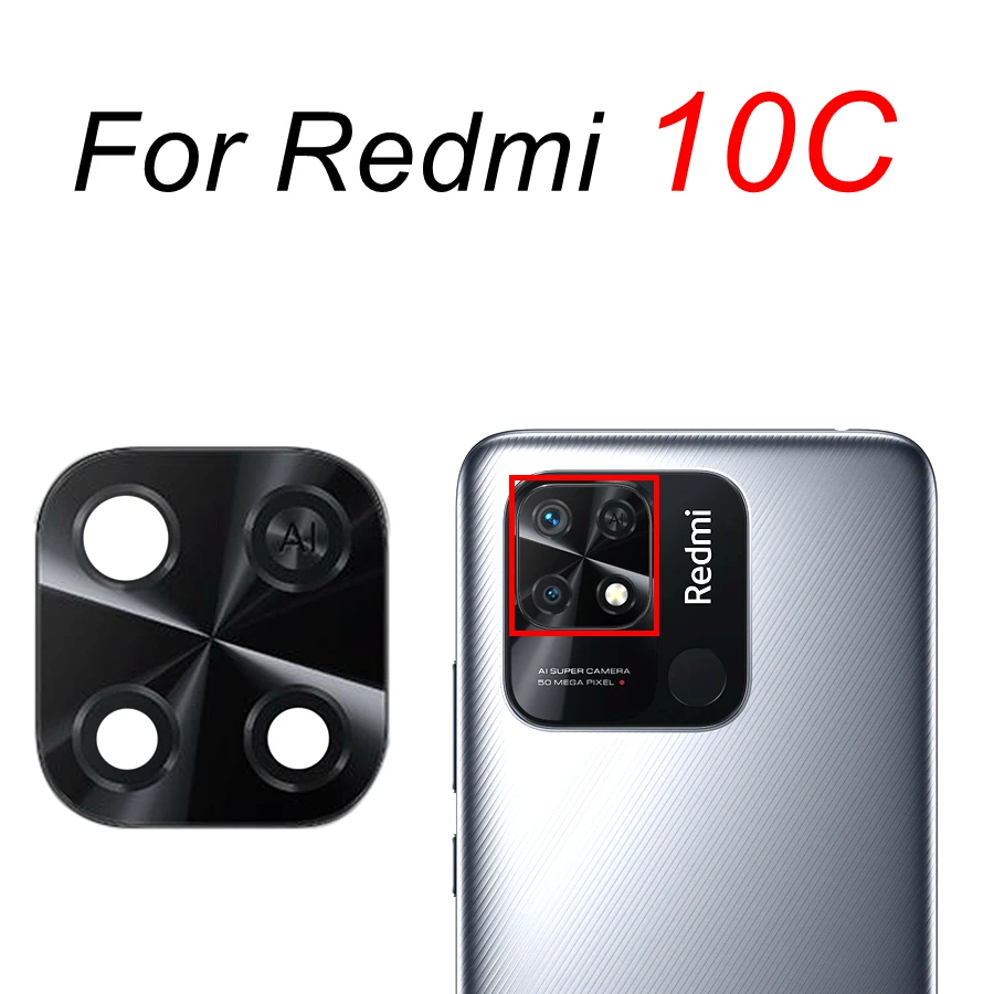 New Coopart Rear Back Camera Glass For Xiaomi Redmi 10A 10C Redmi 10 Prime 5G 2022 Main Camera Lens Glass Cover With Adhesive