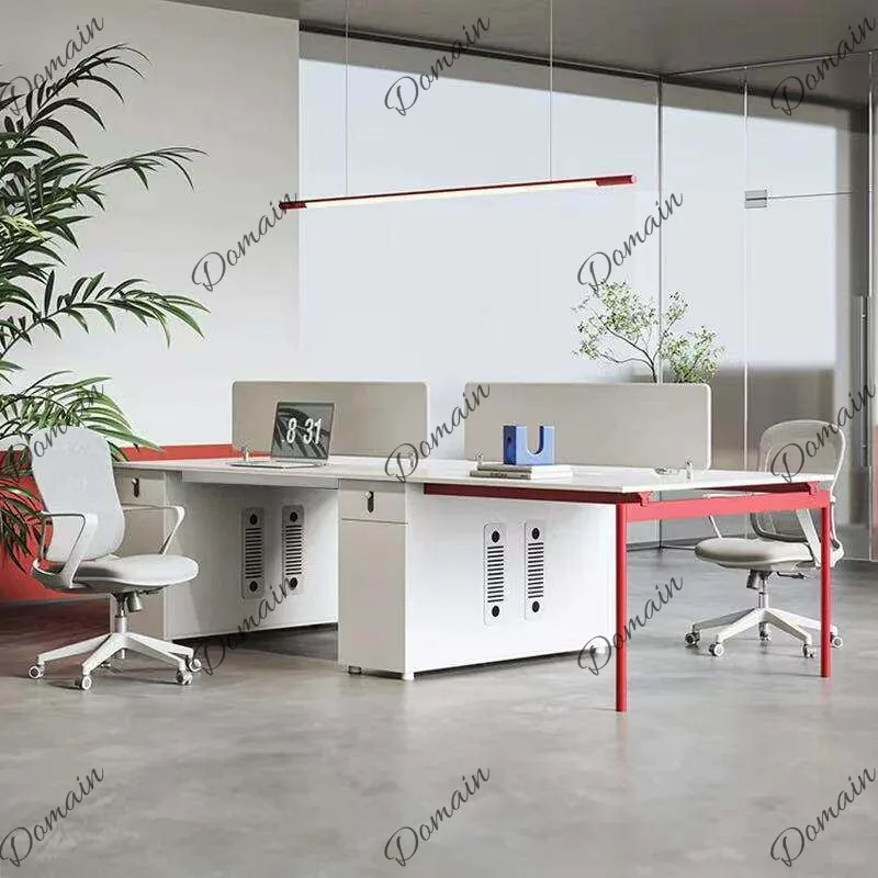 Modern Office Desk Chair Combo 2 4 Person Workstation White Screen Cubicle Partition