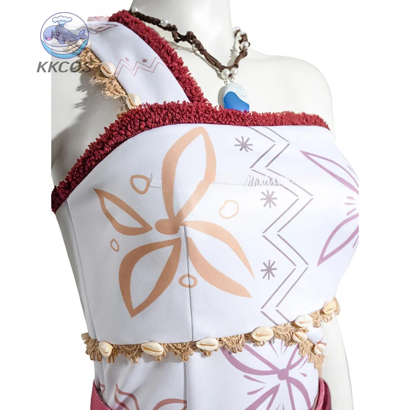 أزياء Moana2 التأثيرية مجموعة البولينيزية البوهيمية فستان مطبوع عليه زهور لحفلات الهالوين ملابس لعب الأدوار KKCos