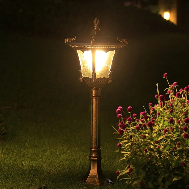 

TEMAR Outdoor Lawn Lights Retro Brown Garden Lamp LED Waterproof IP65 Home Decorative for Duplex