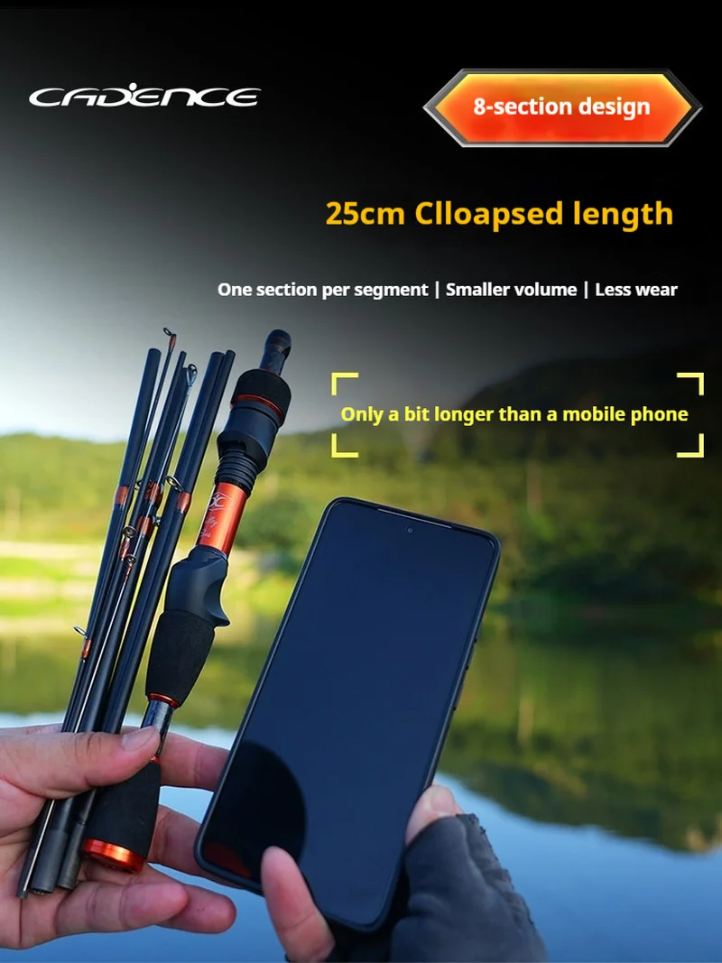 CADEMCE Spirit Serie Ultralight Telescopic Fishing Rod 8 Sections UL Fast Action Portable Mini Trout Spinning Rod For Freshwater - view 3