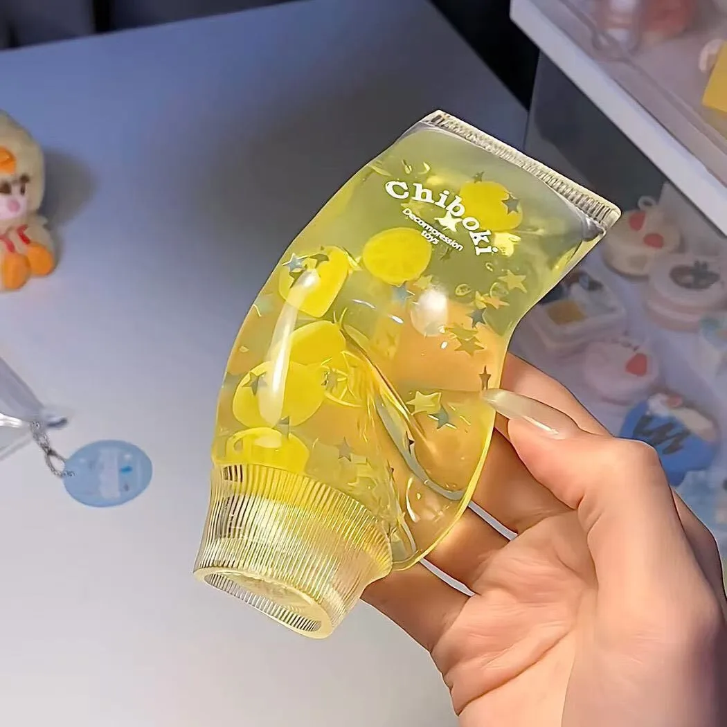 Fruit Filled Maltose Toothpaste Stress Relief Toy Clear Glossy Soft Squeezable Stress Relief Mud DIY Handmade Fidget Toy
