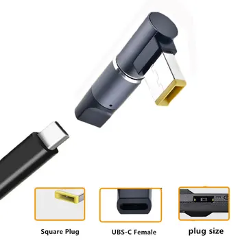 1 takım 100W PD manyetik fiş konnektörü USB tip-c kare ağız güç Jack Laptop için şarj dönüştürücü Lenovo dizüstü