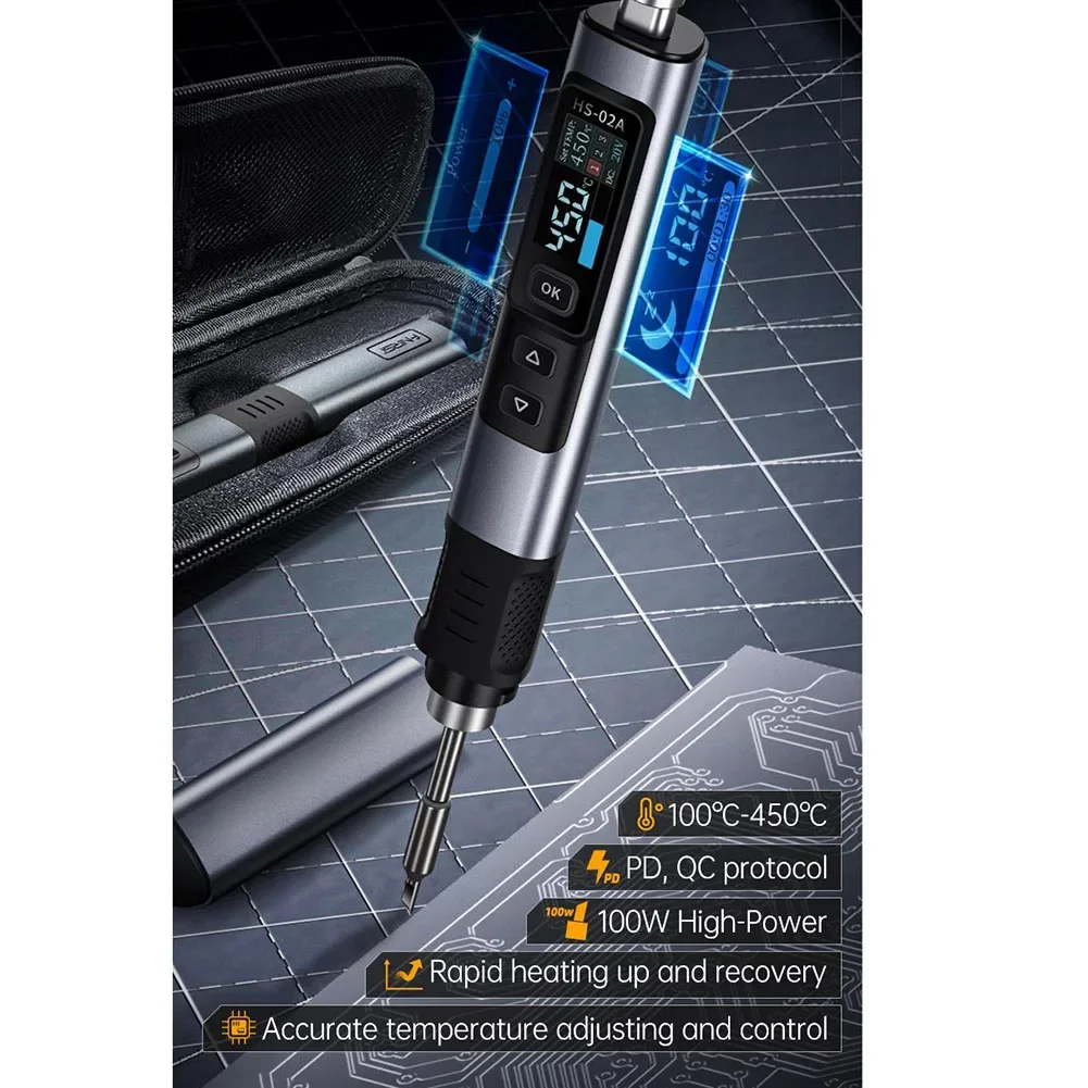 Precision Engineering The HS02A For Smart Soldering Iron at 100W Ensures Optimal Control Over Your Electronic Projects