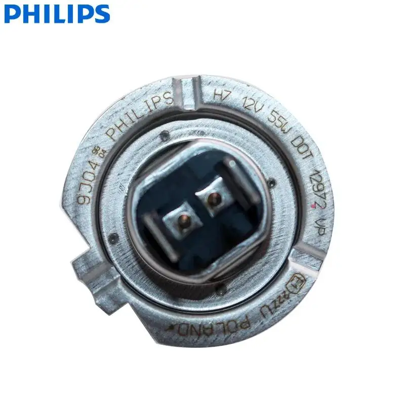 Philips-faros delanteros halógenos para coche, bombillas originales nuevas, H7 VisionPlus, 12V, 55W, PX26d, VP + 60%, 12972VPS2, 2X