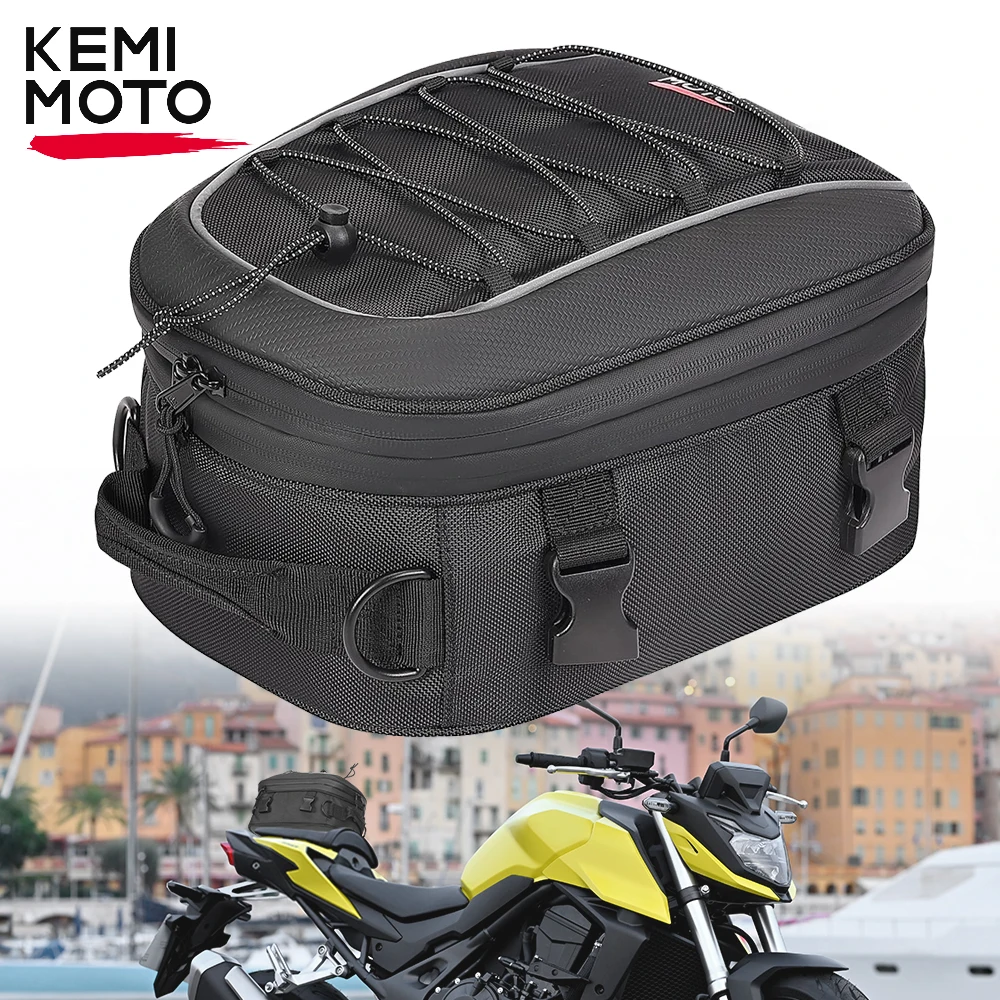 Bolsas traseras para motocicleta, bolsa de almacenamiento de equipaje de viaje para asiento trasero, Universal para BMW R1250GS R1200GS, bolsas para asiento trasero de Moto con cubierta para lluvia