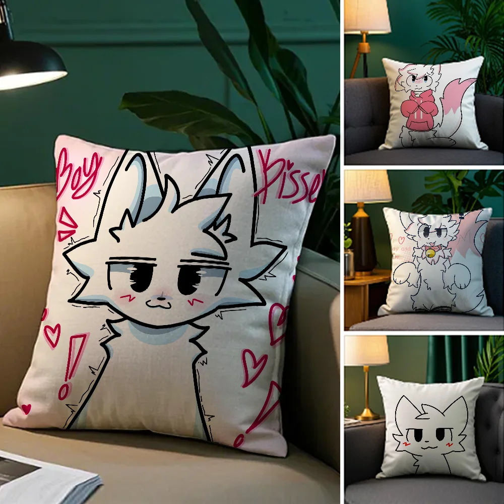 

Boykisser Silly Cat Cute Pillow Case Plush Fabric Soft Double Sided Print Sofa Cushion Cover Throw Pillow Covers