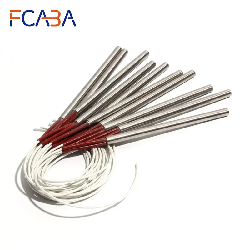 FCABA 5PCS 12mm 320~360mm 201SUS Tubular Heating Tube 110V/220V/380V Cartridge Heater 960W/1000W/1100W Electric Mould Element