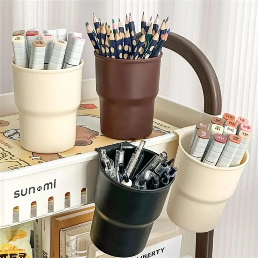 Kunststoff Hängen Stift Bleistift Halter Tragbare Schreibwaren Organizer Große Kapazität Lagerung Box Multifunktionale Tasse Halter – Detail 3