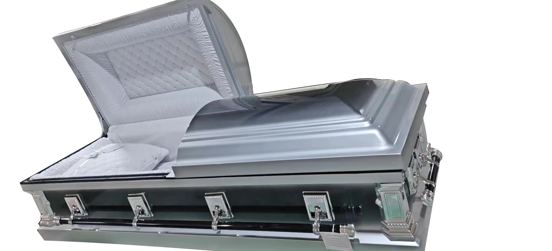 Forniture funebre di alta qualità Corona di bara per adulti in acciaio calibro 18 per servizi commemorativi e citerie