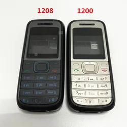 Novo para nokia 1200 1208 completa do telefone móvel habitação capa caso teclado inglês de alta qualidade