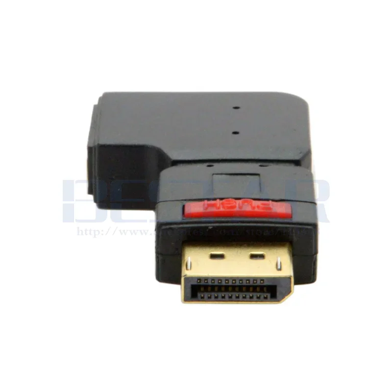 มุมขวา 90 องศา DisplayPort ชายหญิงอะแดปเตอร์มาตรฐาน DP 4K DP Elbow Design Connector