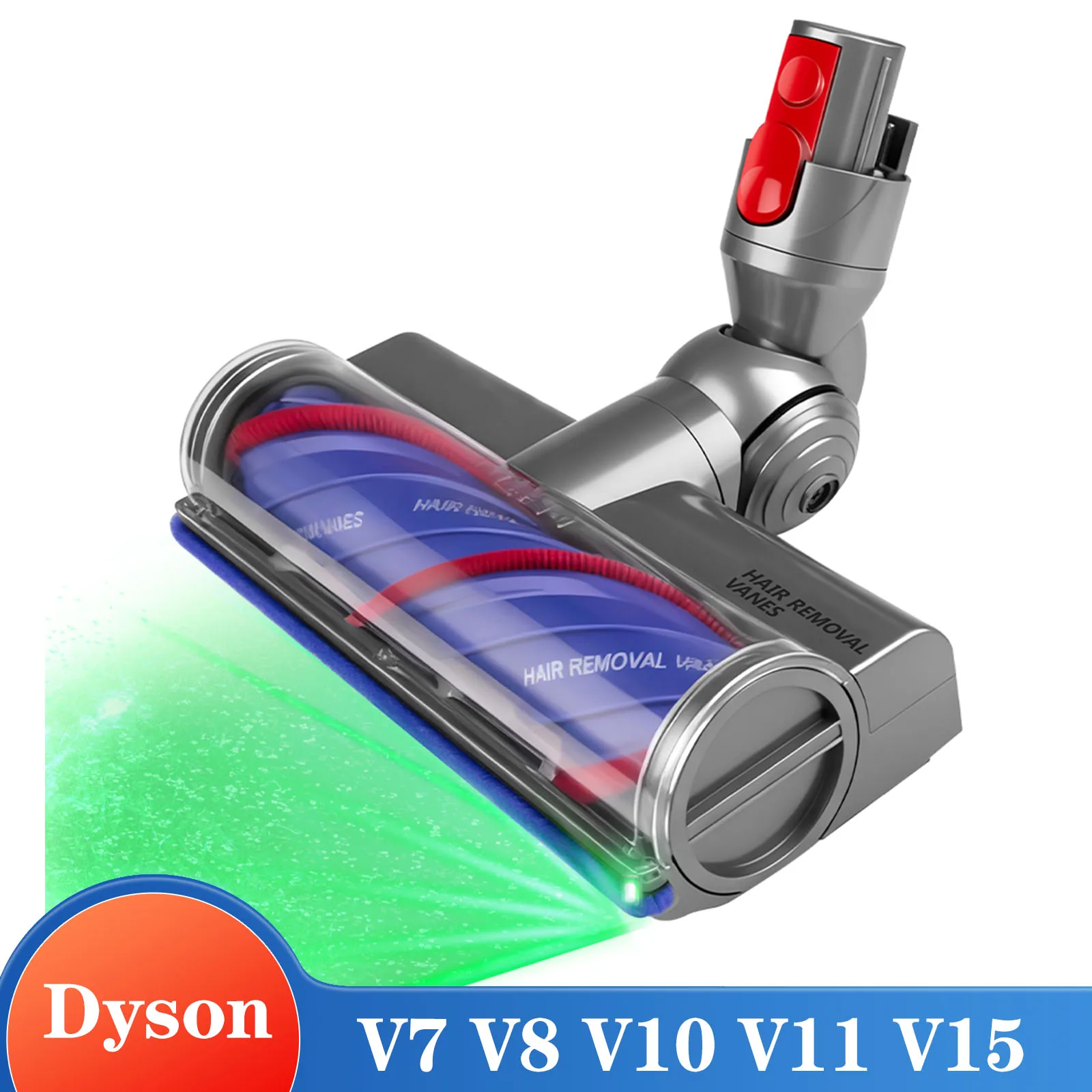 Direct Dirve Vacuum Head for Dyson V7 V8 V10 V11 V15 Hardwood Floor Attachment Bristle Roller Brush Parts Tangle-free Hair Brush