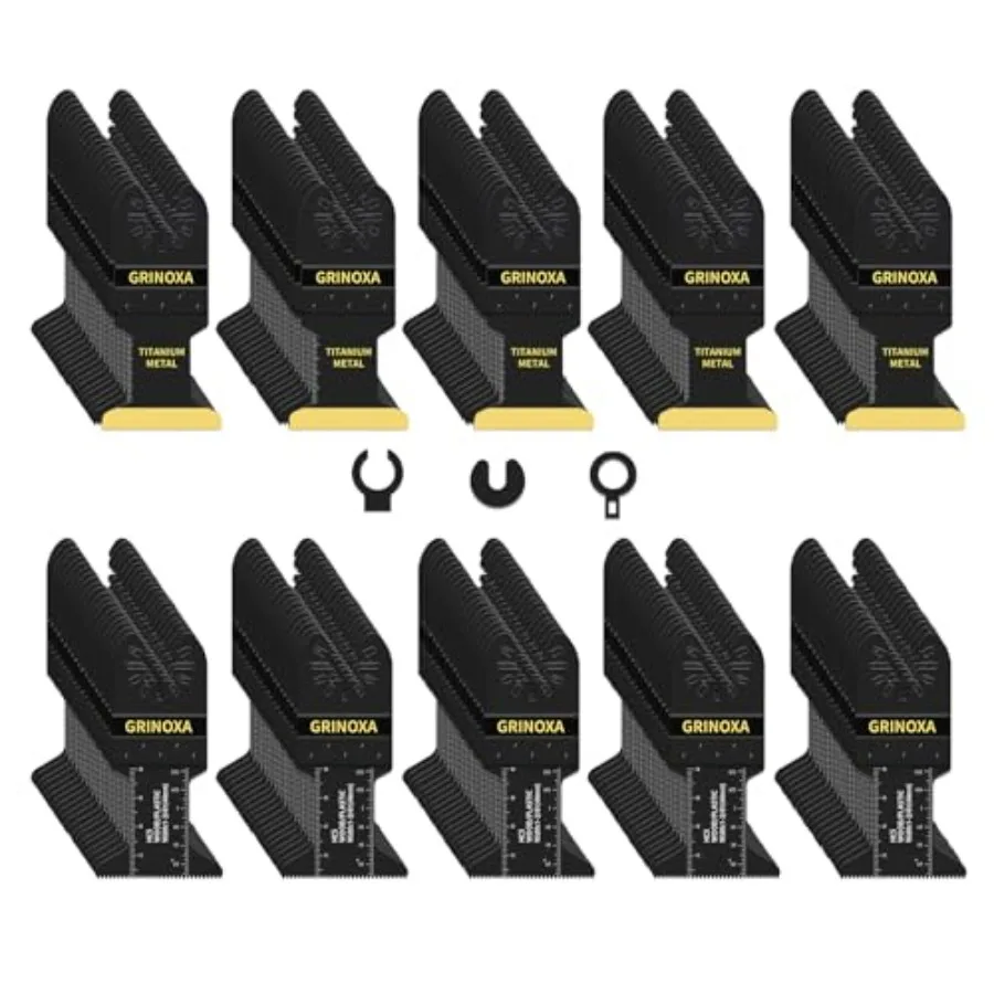 

Multitool Blades Universal Titanium Oscillating Saw Blades for Wood Plastic Metal Quick Release Multi Tool Blades Kit Compatibl