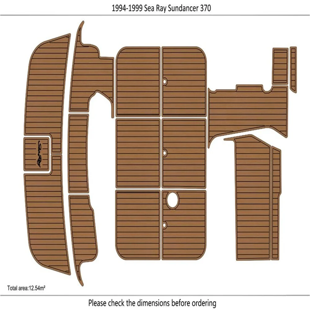 

1999 searay 370 sundancer cockpit swim platform Pads 1/4" 6mm EVA teak floor SeaDek MarineMat Gatorstep Style Self Adhesive