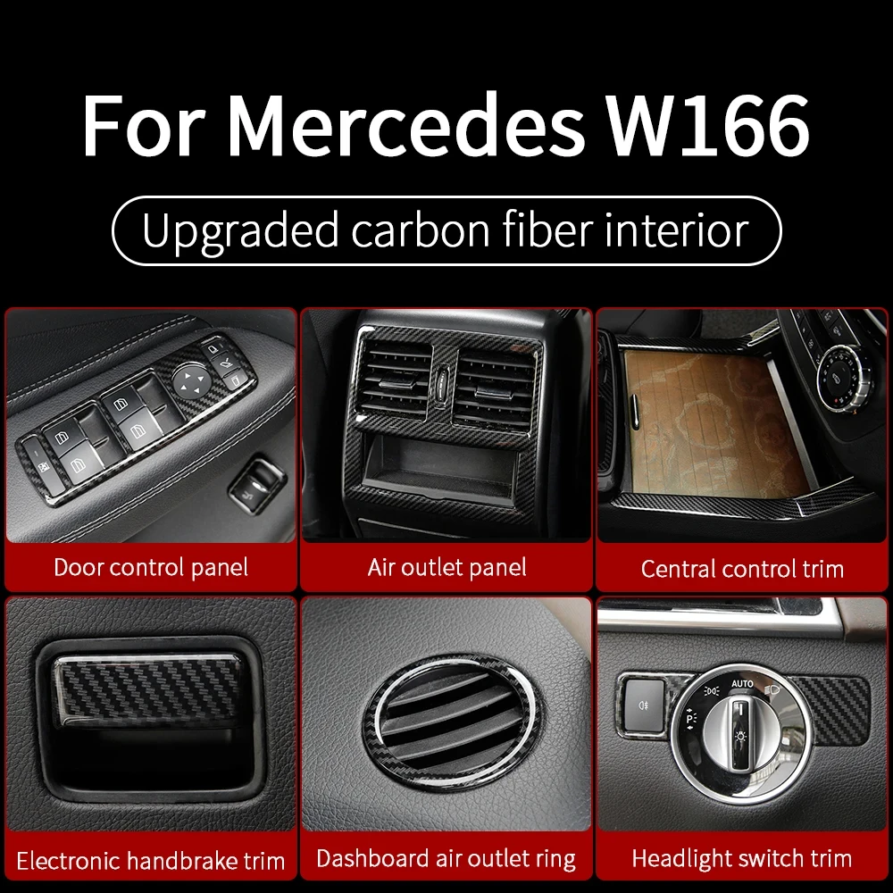 Stainless steel  fiber Trim for Mercedes GLE  W166 350 450 500e gls w167 450 500 550 gl w167 ml w166  decoration accessories