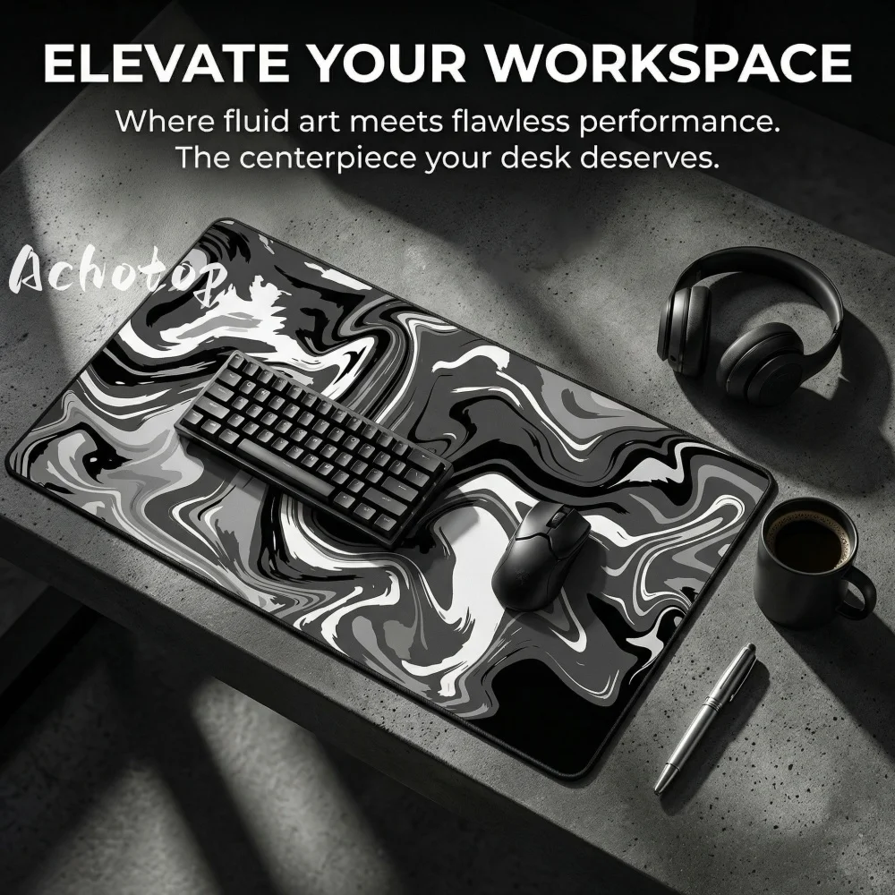 

Stara Liquild Mouse pad Black White line Map Gaming Mat Large XXL Ruber Mousepads