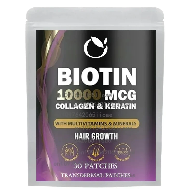 

Biotin Transdermal Patches Keratin Marine CollagenStrength Hair Skin for Women & Men 30 Patches